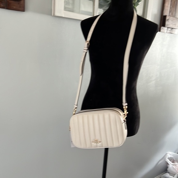 Coach Jes Chalk Puffy Crossbody Linear Quilting Leather C1569 -NWT Mob Wife - Picture 2 of 12